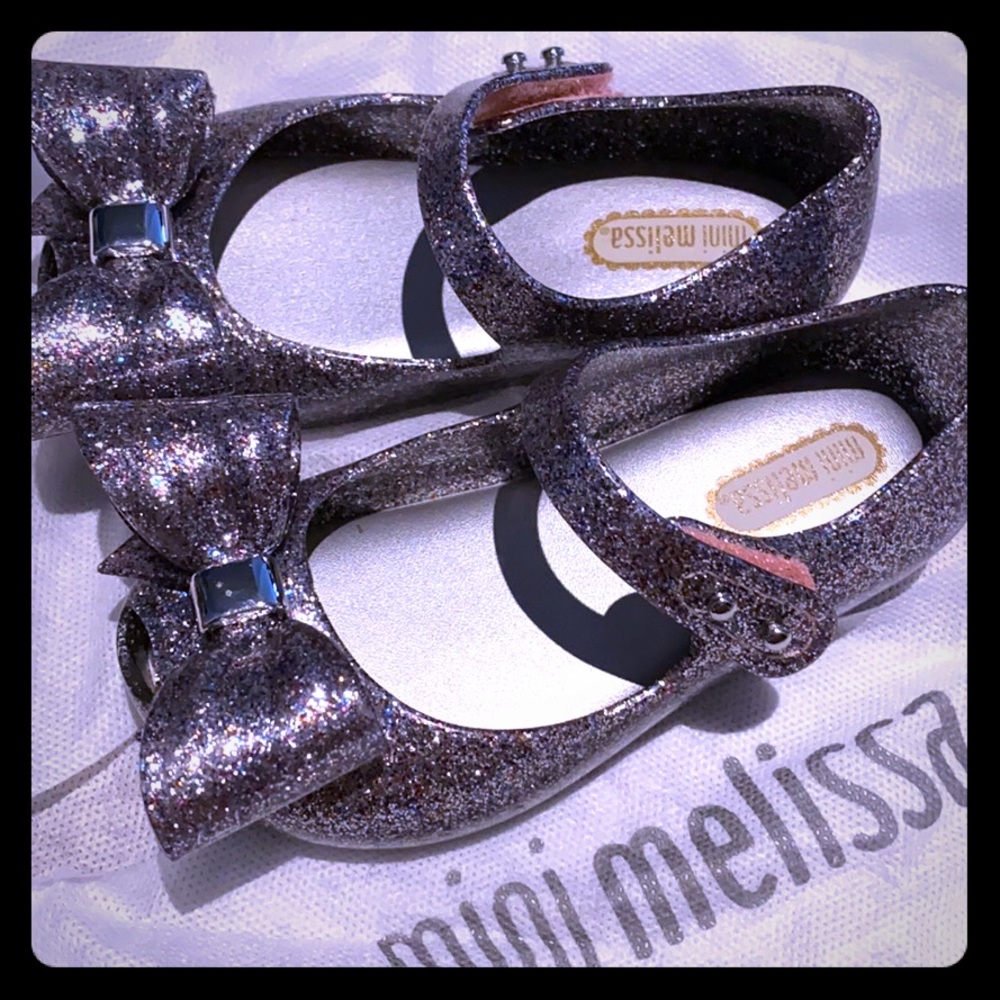 Mini Melissa - Silver Glitter Sandals - Size 7
